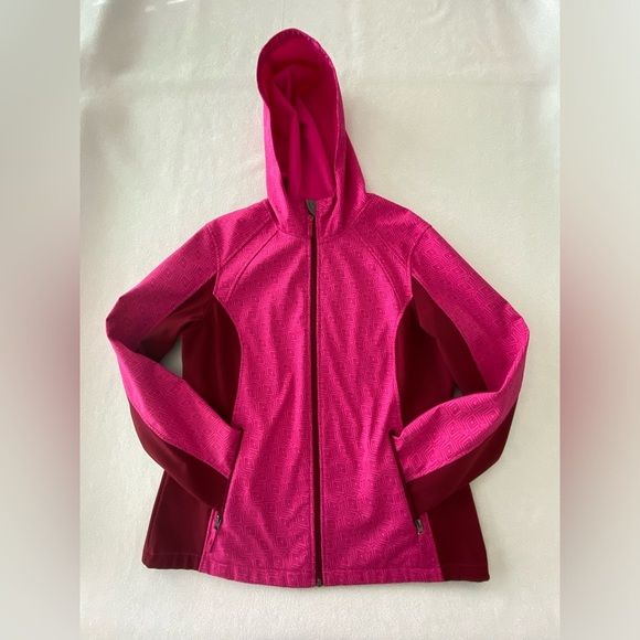 Free Tech Hooded Jacket Women's Large (12-14) Full Zip Two-Tone Activewear EUC - Picture 5 of 10